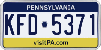 PA license plate KFD5371