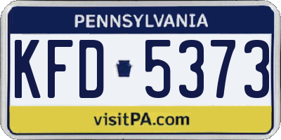 PA license plate KFD5373