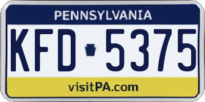 PA license plate KFD5375