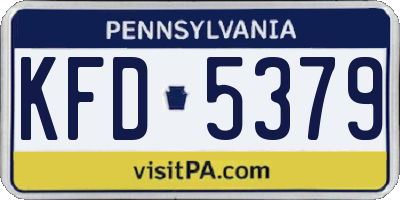 PA license plate KFD5379