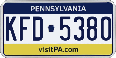 PA license plate KFD5380