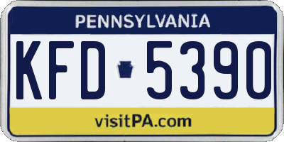 PA license plate KFD5390