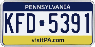PA license plate KFD5391