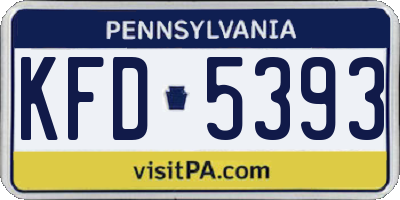 PA license plate KFD5393