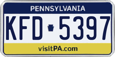 PA license plate KFD5397