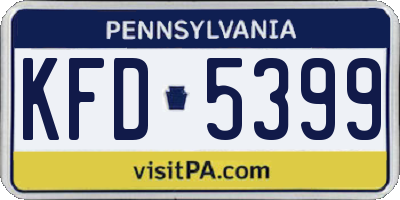 PA license plate KFD5399