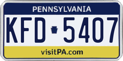 PA license plate KFD5407