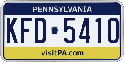 PA license plate KFD5410