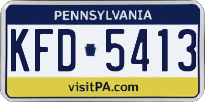 PA license plate KFD5413