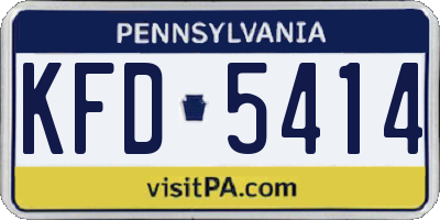 PA license plate KFD5414
