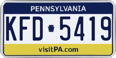 PA license plate KFD5419