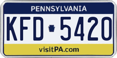 PA license plate KFD5420