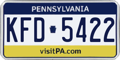 PA license plate KFD5422