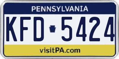 PA license plate KFD5424