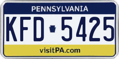 PA license plate KFD5425
