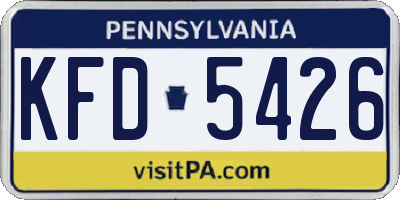 PA license plate KFD5426