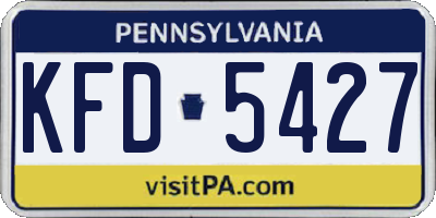 PA license plate KFD5427