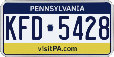 PA license plate KFD5428