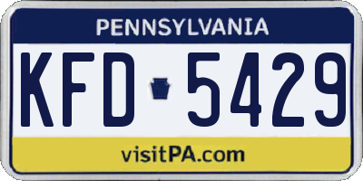 PA license plate KFD5429