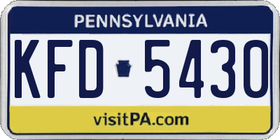 PA license plate KFD5430