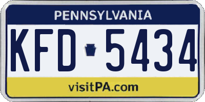 PA license plate KFD5434