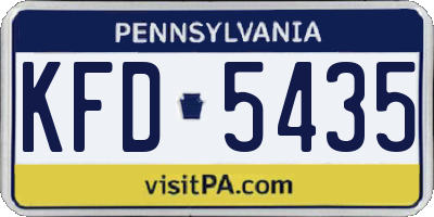 PA license plate KFD5435