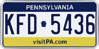 PA license plate KFD5436
