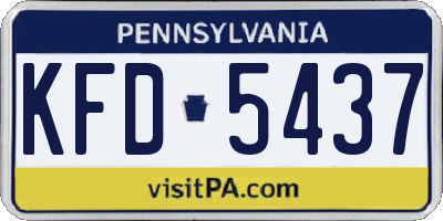 PA license plate KFD5437