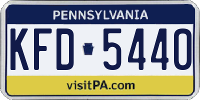 PA license plate KFD5440