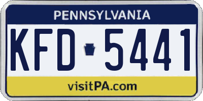 PA license plate KFD5441