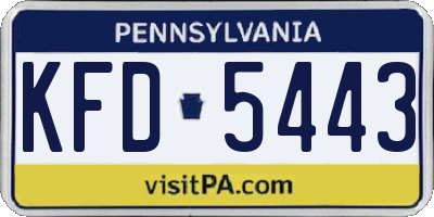 PA license plate KFD5443