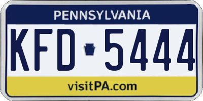 PA license plate KFD5444