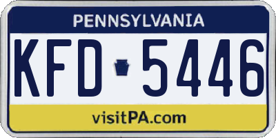 PA license plate KFD5446