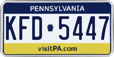 PA license plate KFD5447