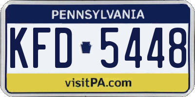 PA license plate KFD5448