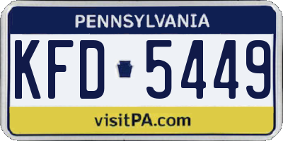 PA license plate KFD5449