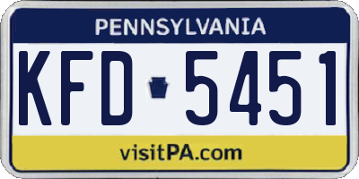 PA license plate KFD5451