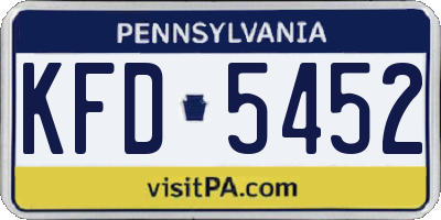 PA license plate KFD5452