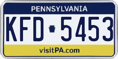 PA license plate KFD5453