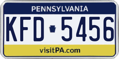 PA license plate KFD5456