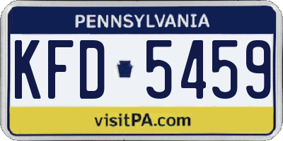 PA license plate KFD5459