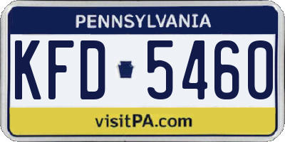 PA license plate KFD5460