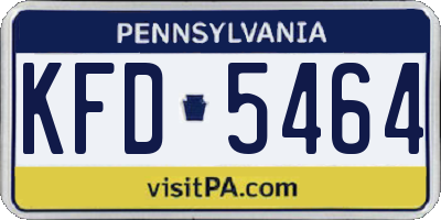 PA license plate KFD5464