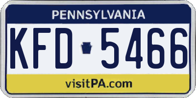 PA license plate KFD5466