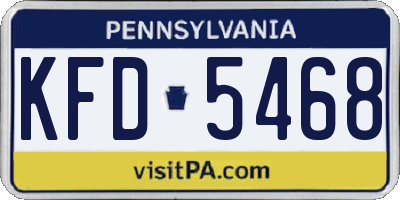 PA license plate KFD5468
