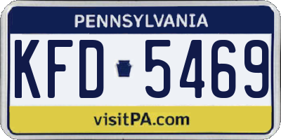 PA license plate KFD5469