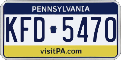 PA license plate KFD5470