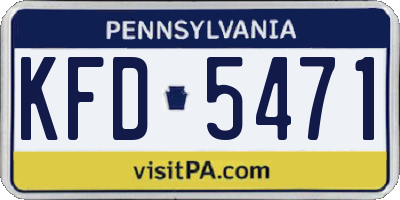 PA license plate KFD5471