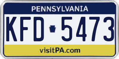 PA license plate KFD5473