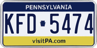 PA license plate KFD5474
